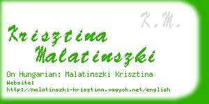 krisztina malatinszki business card